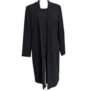 Larry Levine Black Pinstripe Dress and Suit Jacket Career 90's Office Size 10